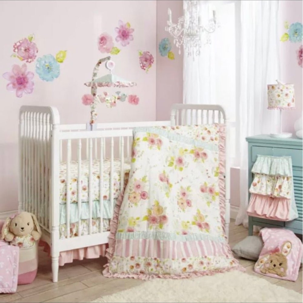 7pc Lambs and Ivy Crib Bedding Set